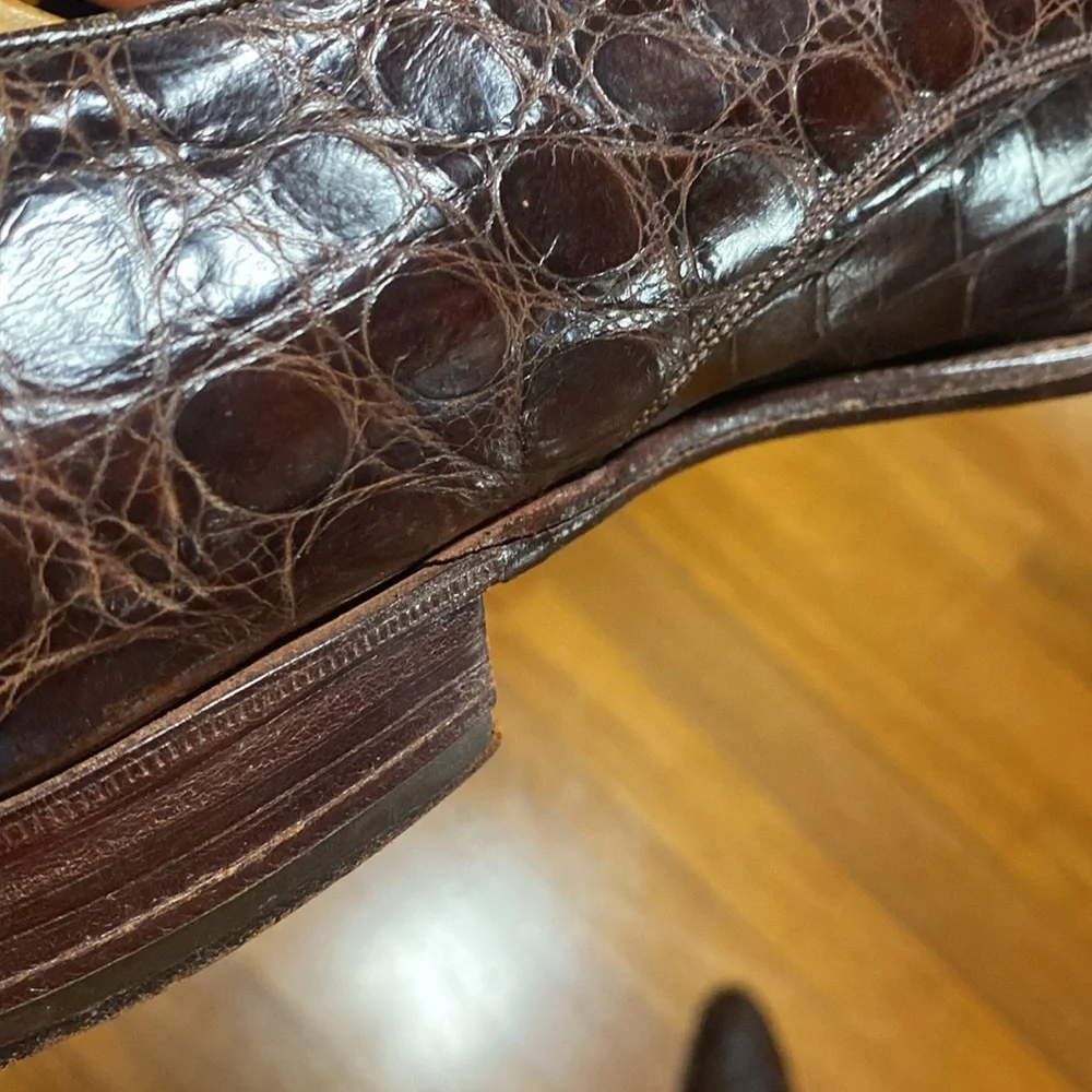 Vintage French shiner mens alligator shoes - Picture 9 of 12